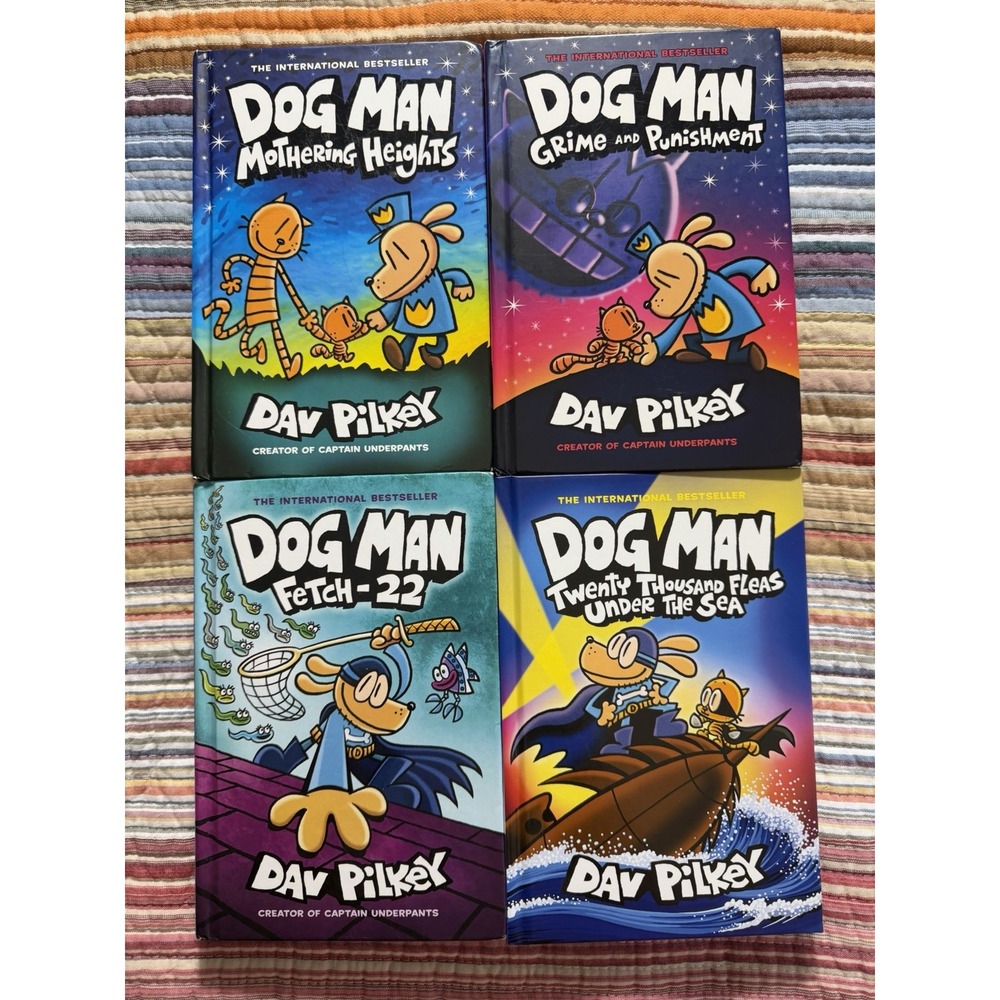 Dog Man Book Lot Of 4 Mothering Heights Grime & Punishment Fetch 22  Read Desc.